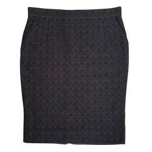 Celine Pencil Skirt Phoebe Philo Collection Black Tonal Matelasse Textured Small
